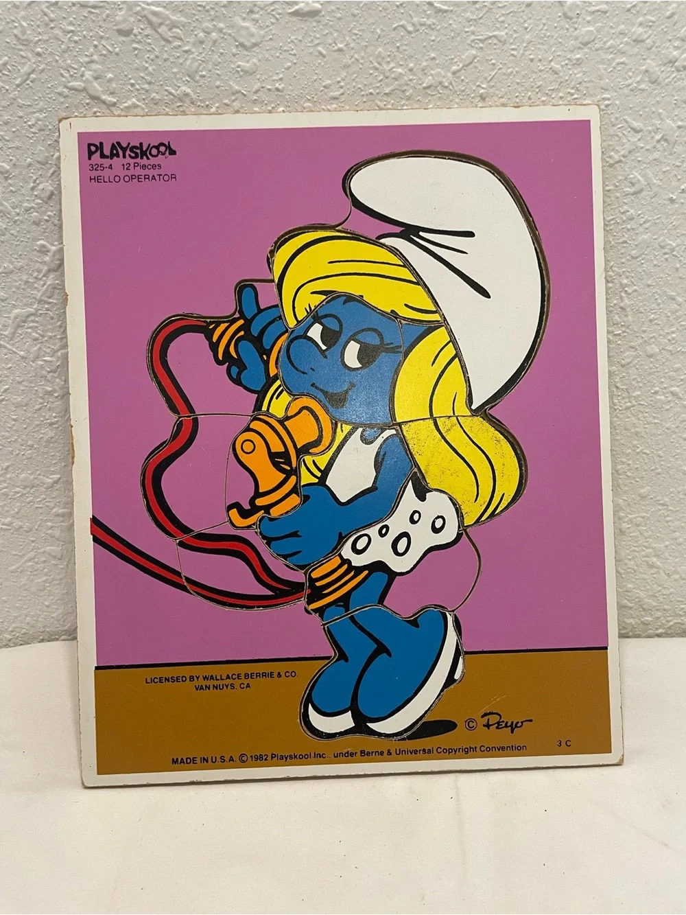 Playskool Smurfette Puzzle - Pink Background